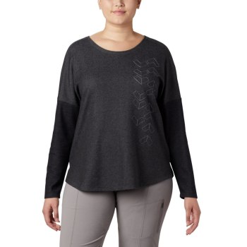 Columbia Ženske Majice S Kapuljačom - Times Two Novelty Knit Long Sleeve Plus Size Crne | TOBG-76250